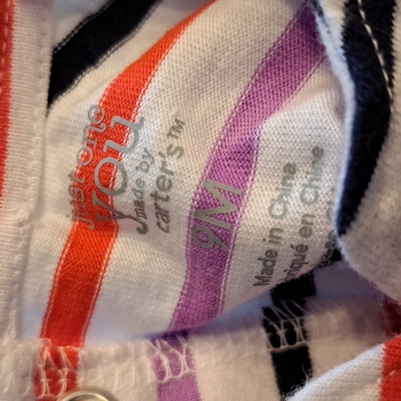 Just One You by Carter's striped short rompr 9 months New - Picture 4 of 5